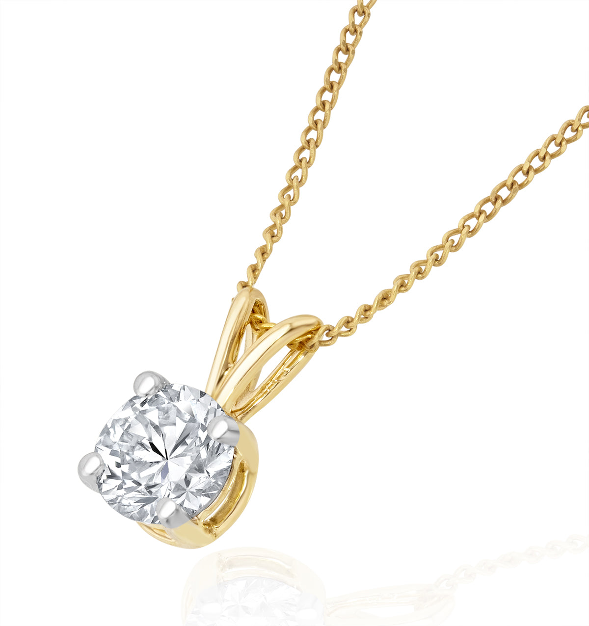 Chloe 0.50ct Lab Diamond Solitaire Necklace Pendant in 9K Yellow Gold H/Si