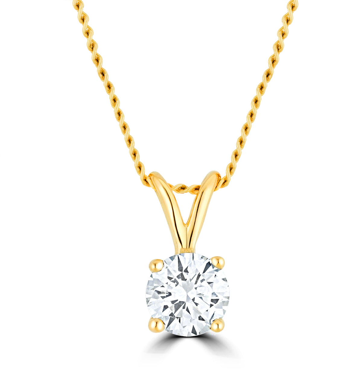 Chloe 0.25ct Lab Solitaire Necklace Pendant 9K Yellow Gold H Si