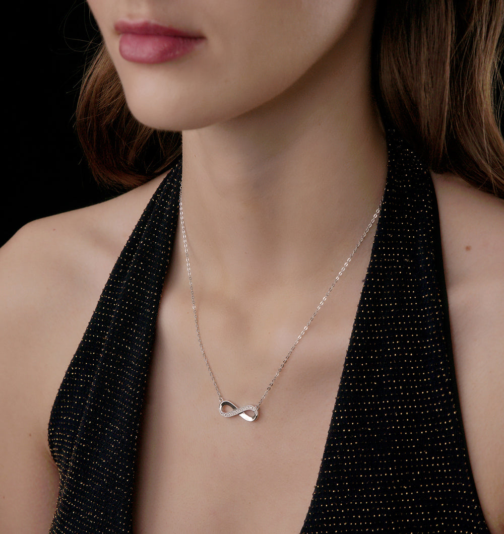 Infinity Necklace Lab Diamonds in 925 Sterling Silver