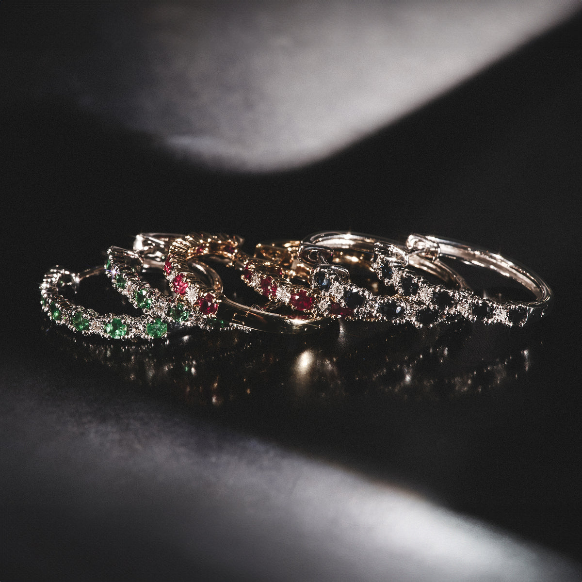 Ruby and 0.50ct Lab Diamond Asteria Eternity Ring in 9K White Gold