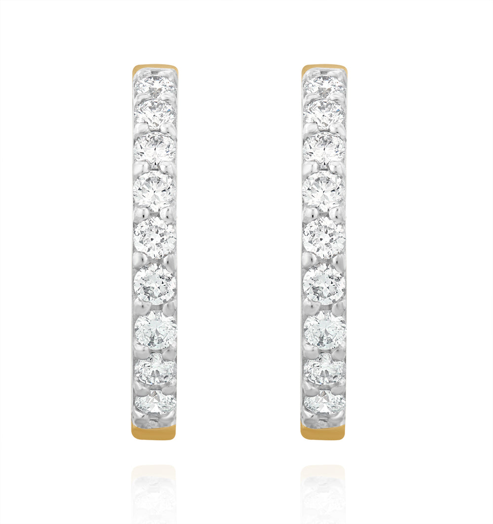 Comfort Huggie Lab Diamond Earrings 0.25ct H/Si in 9K Gold