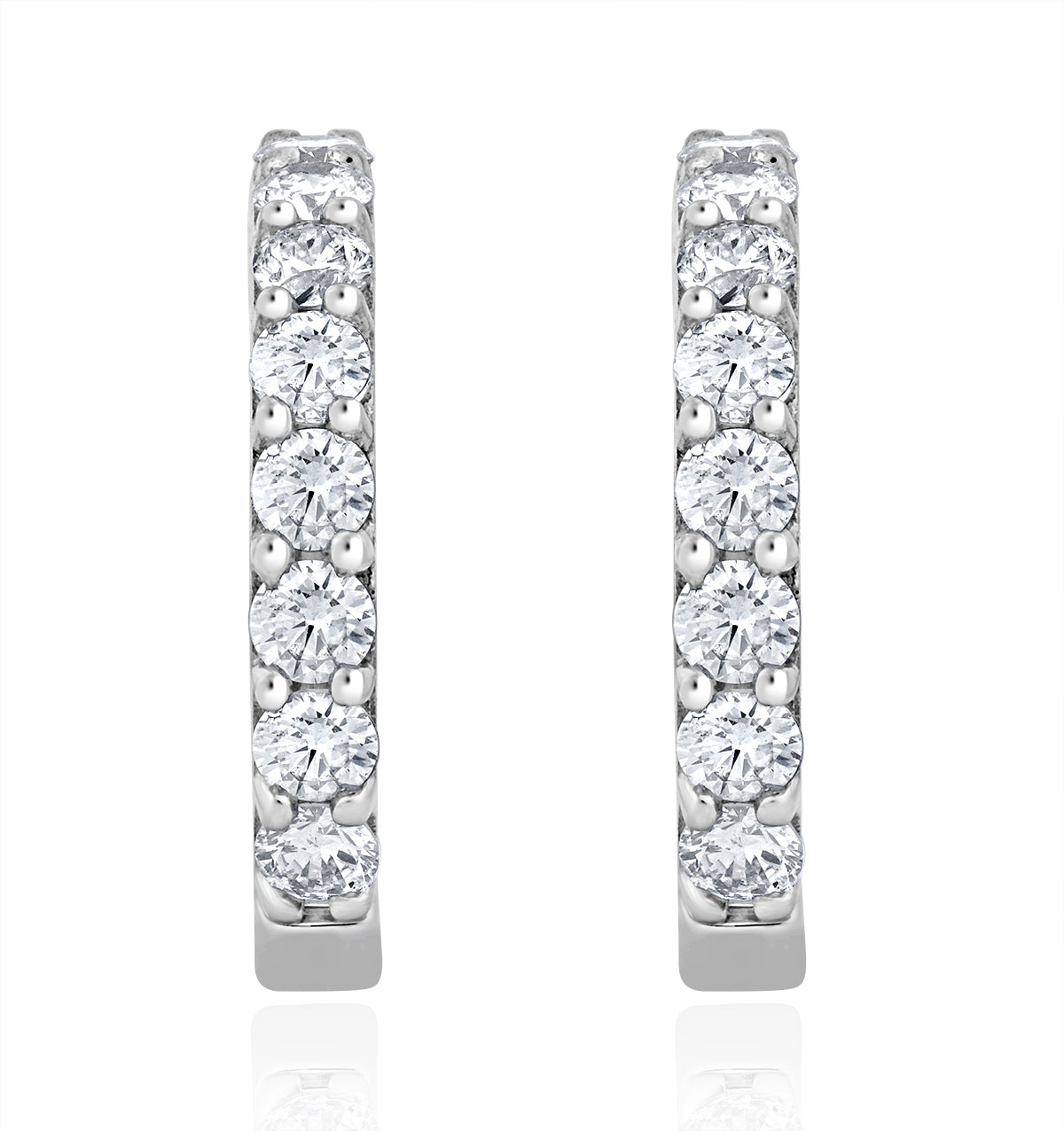 Comfort Huggie Lab Diamond Earrings 0.50ct H/Si in 9K White Gold