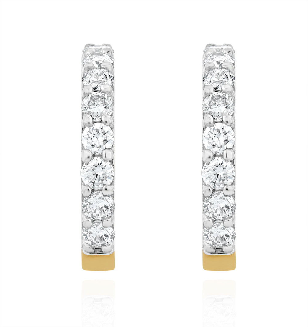 Comfort Huggie Lab Diamond Earrings 0.50ct H/Si in 9K Gold