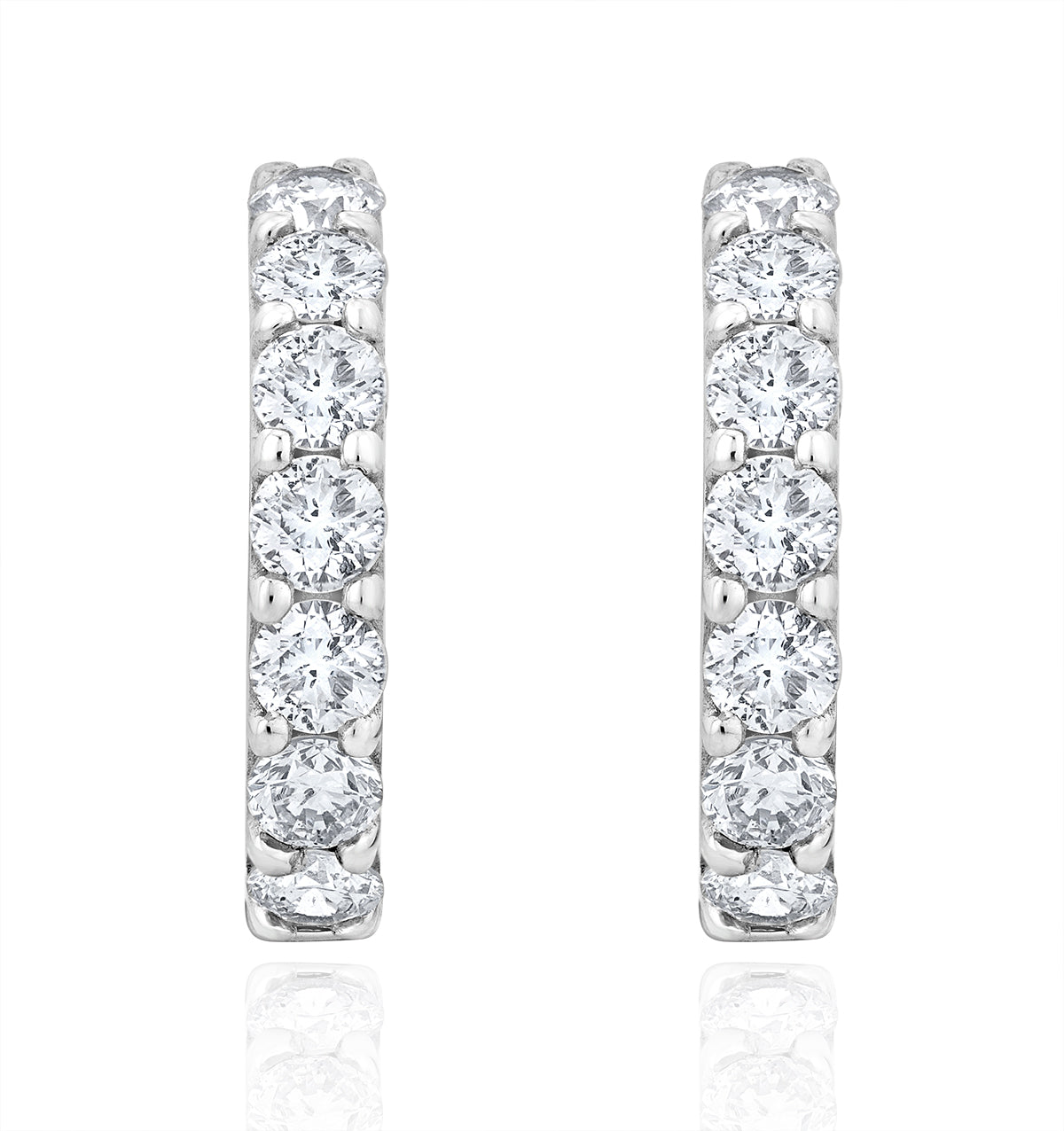 Comfort Huggie Lab Diamond Earrings 1.00ct H/Si in 9K White Gold