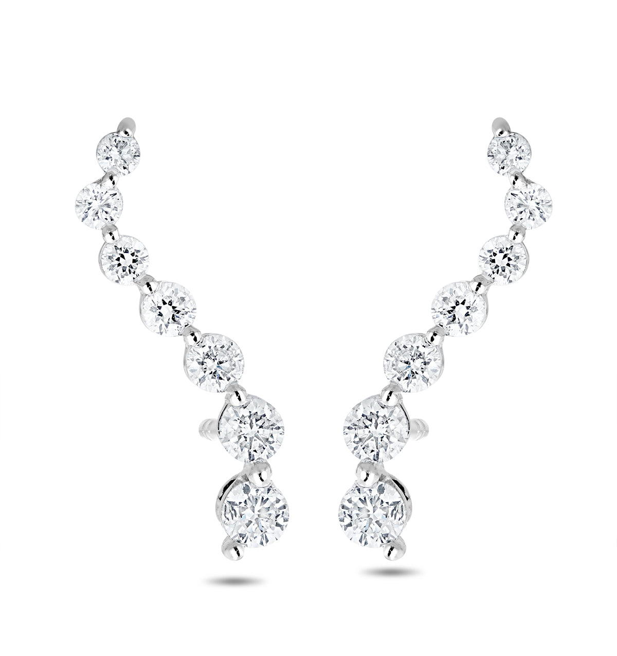 Ear Climber Life Journey 0.50ct Lab Earrings 9K White Gold