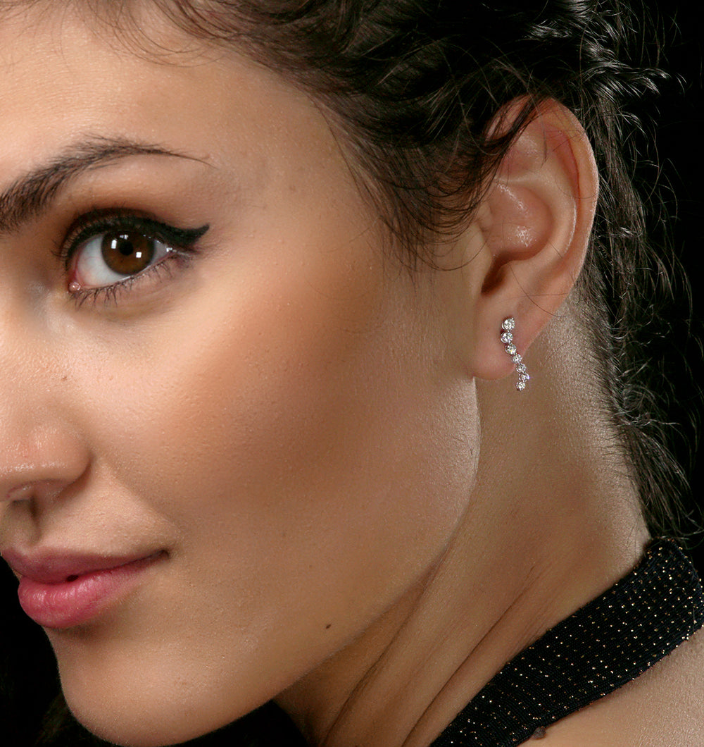 Ear Climber Life Journey 0.50ct Lab Diamond Earrings 9K White Gold