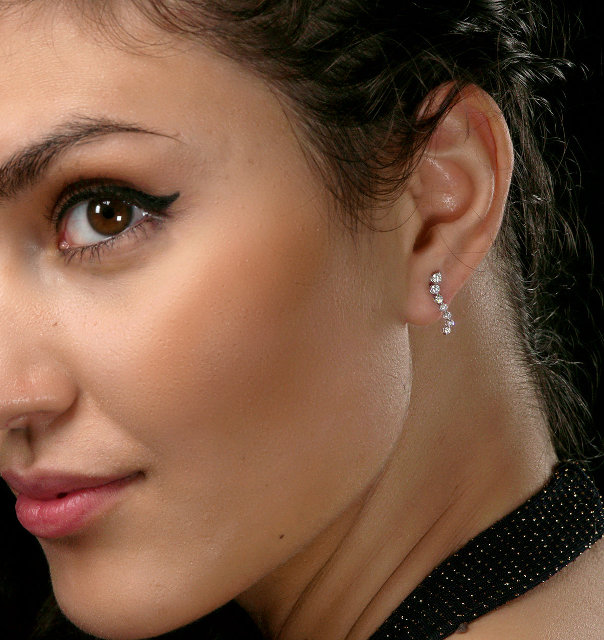 Ear Climber Life Journey 0.50ct Lab Diamond Earrings 9K White Gold
