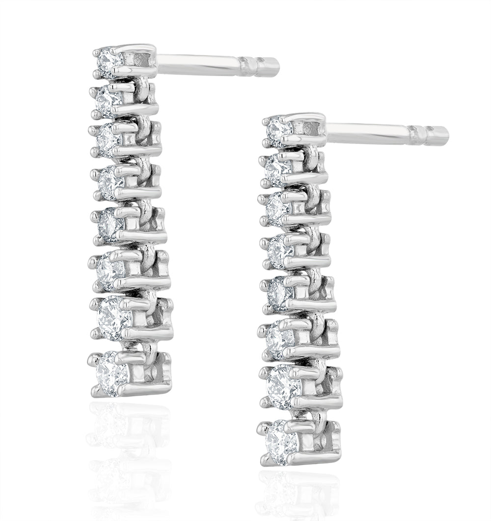 Drop Earrings Lab Diamond 0.30ct in 9k White Gold