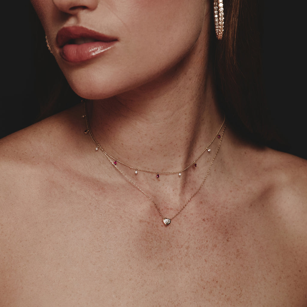 Horizon Heart Cut Lab Diamond Solitaire Necklace 0.50ct H/SI in 9K Gold