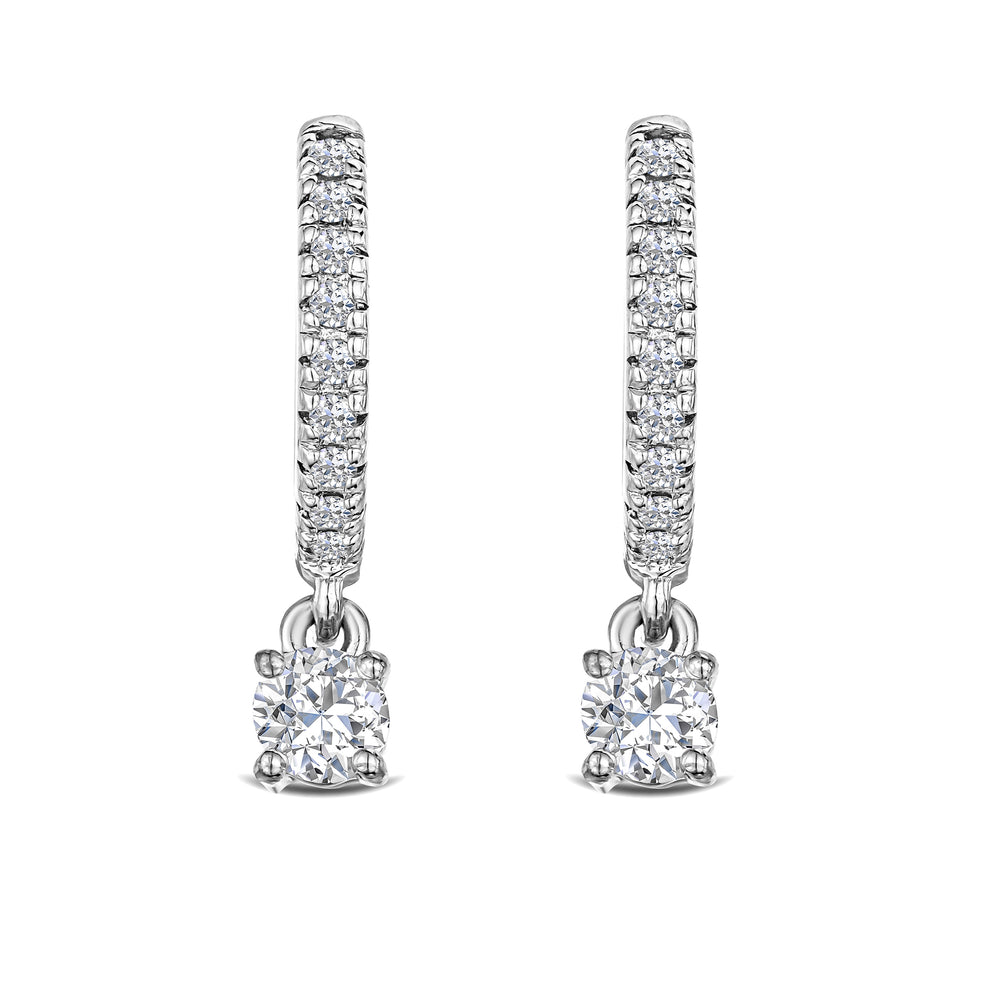 Stellato Huggie Drop Lab Diamond Earrings 0.50ct in 925 Sterling Silver