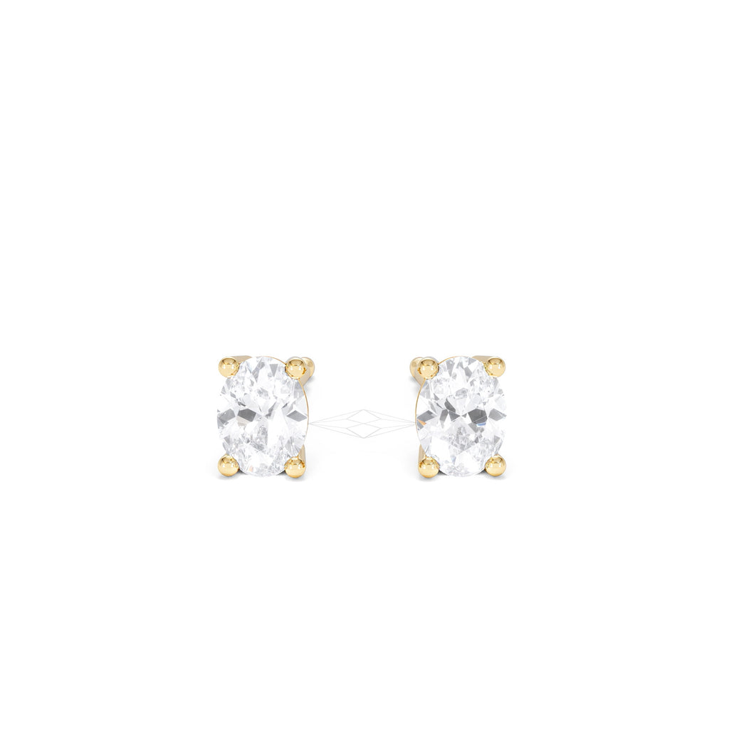 Naomi Oval Cut Lab Diamond Stud Earrings 0.50ct H/SI in 9K Gold