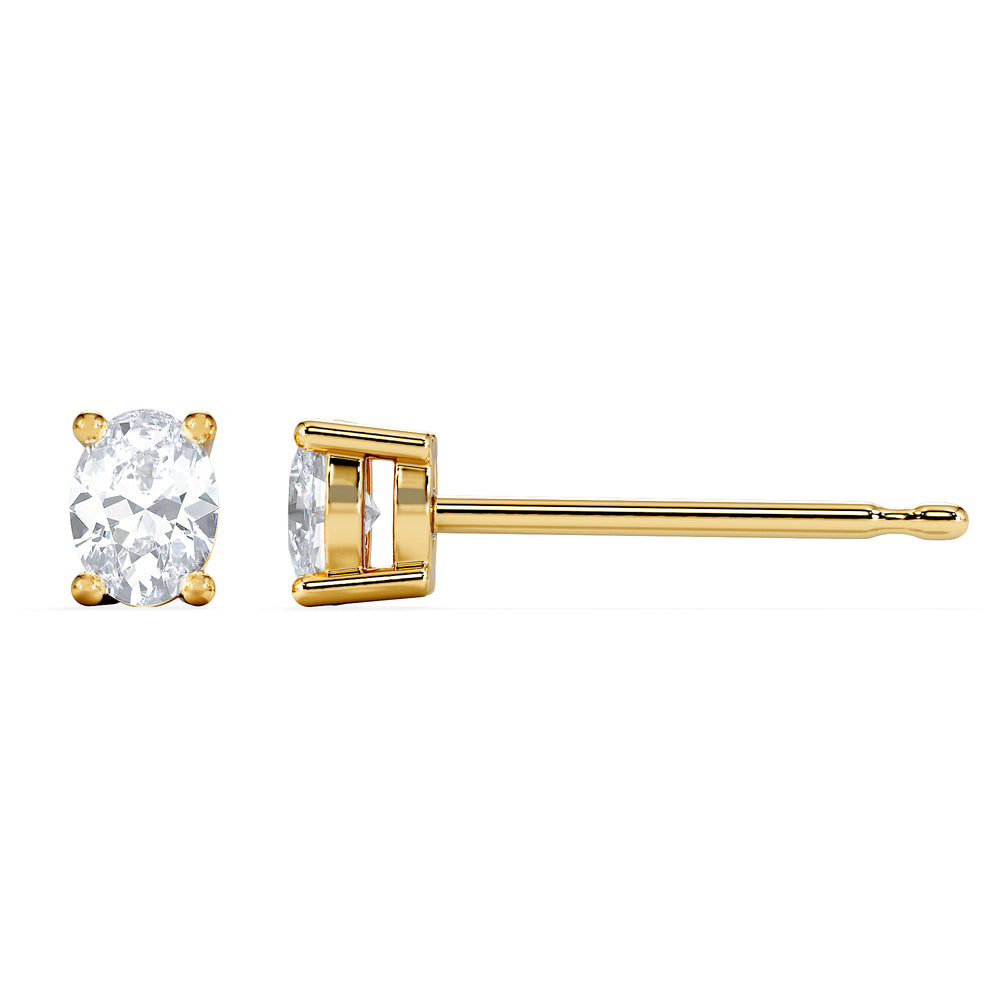 Naomi Oval Cut Lab Diamond Stud Earrings 0.50ct H/SI in 9K Gold