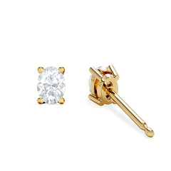 Naomi Oval Cut Lab Diamond Stud Earrings 0.50ct H/SI in 9K Gold