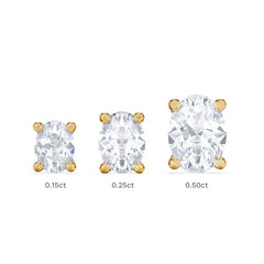 Naomi Oval Cut Lab Diamond Stud Earrings 0.50ct H/SI in 9K Gold