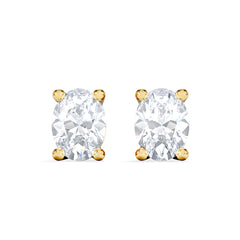 Naomi Oval Cut Lab Diamond Stud Earrings 0.50ct H/SI in 9K Gold