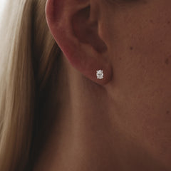 Naomi Oval Cut Lab Diamond Stud Earrings 1.00ct H/SI in 9K White Gold