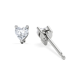 Naomi Heart Cut Lab Diamond Stud Earrings 0.50ct H/SI in 9K White Gold