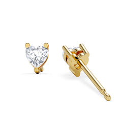 Naomi Heart Cut Lab Diamond Stud Earrings 0.50ct H/SI in 9K Gold