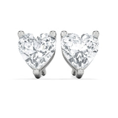 Naomi Heart Cut Lab Diamond Stud Earrings 1.00ct H/SI in 9K White Gold