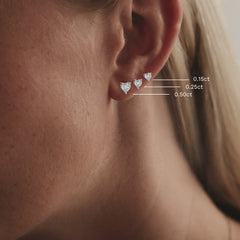 Naomi Heart Cut Lab Diamond Stud Earrings 0.50ct H/SI in 9K White Gold