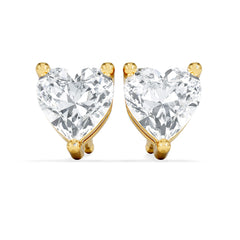 Naomi Heart Cut Lab Diamond Stud Earrings 1.00ct H/SI in 9K Gold