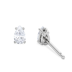 Naomi Pear Cut Lab Diamond Stud Earrings 0.50ct H/SI in 9K White Gold