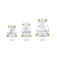 Naomi Pear Cut Lab Diamond Stud Earrings 0.50ct H/SI in 9K Gold