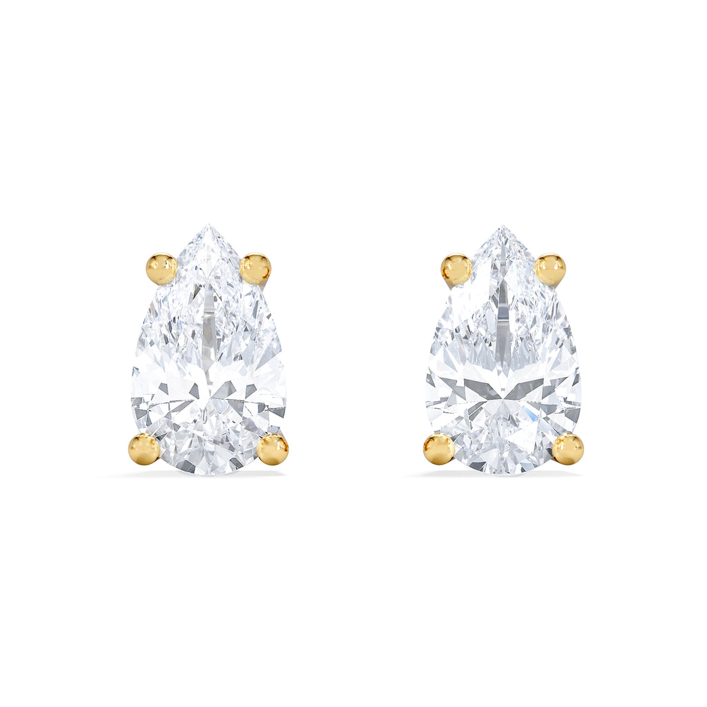 Naomi Pear Cut Lab Diamond Stud Earrings 0.50ct H/SI in 9K Gold