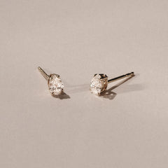 Naomi Pear Cut Lab Diamond Stud Earrings 1.00ct H/SI in 9k Gold