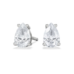 Naomi Pear Cut Lab Diamond Stud Earrings 1.00ct H/SI in 9K White Gold