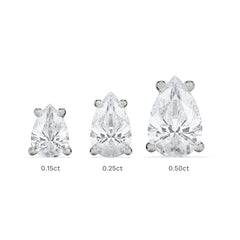 Naomi Pear Cut Lab Diamond Stud Earrings 1.00ct H/SI in 9K White Gold