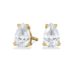 Naomi Pear Cut Lab Diamond Stud Earrings 1.00ct H/SI in 9k Gold