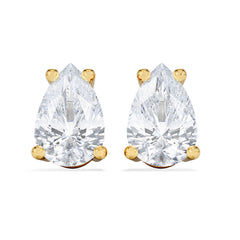 Naomi Pear Cut Lab Diamond Stud Earrings 1.00ct H/SI in 9k Gold