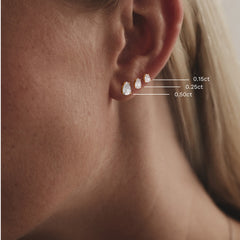 Naomi Pear Cut Lab Diamond Stud Earrings 1.00ct H/SI in 9k Gold