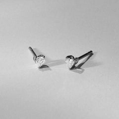 Naomi Heart Cut Lab Diamond Stud Earrings 0.30ct H/SI in 925 Silver