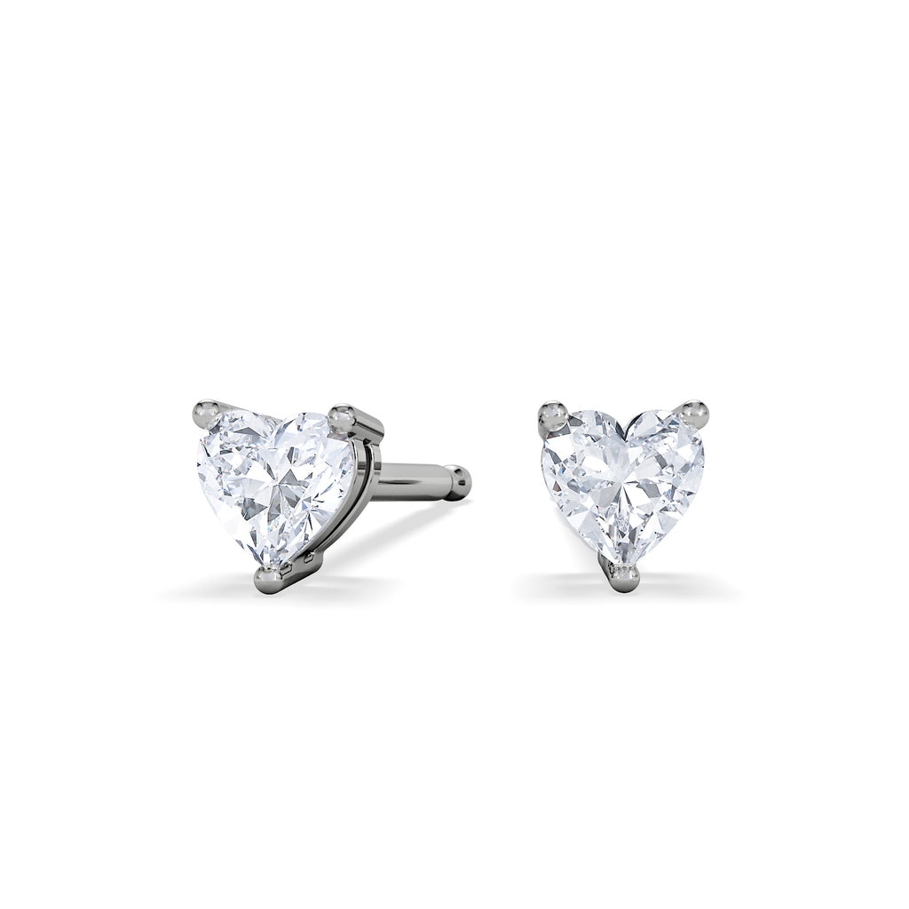 Naomi Heart Cut Lab Diamond Stud Earrings 0.30ct H/SI in 925 Silver