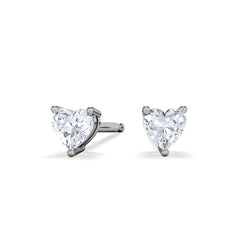 Naomi Heart Cut Lab Diamond Stud Earrings 0.30ct H/SI in 925 Silver
