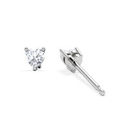 Naomi Heart Cut Lab Diamond Stud Earrings 0.30ct H/SI in 925 Silver