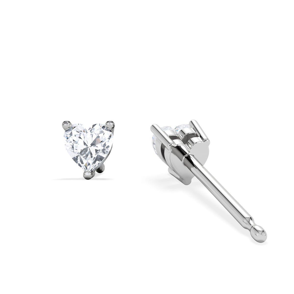 Naomi Heart Cut Lab Diamond Stud Earrings 0.30ct H/SI in 925 Silver