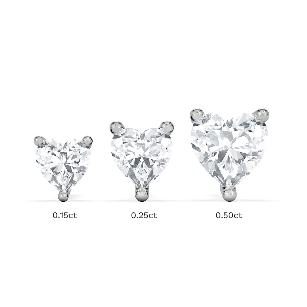 Naomi Heart Cut Lab Diamond Stud Earrings 0.30ct H/SI in 925 Silver