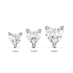 Naomi Heart Cut Lab Diamond Stud Earrings 0.30ct H/SI in 925 Silver