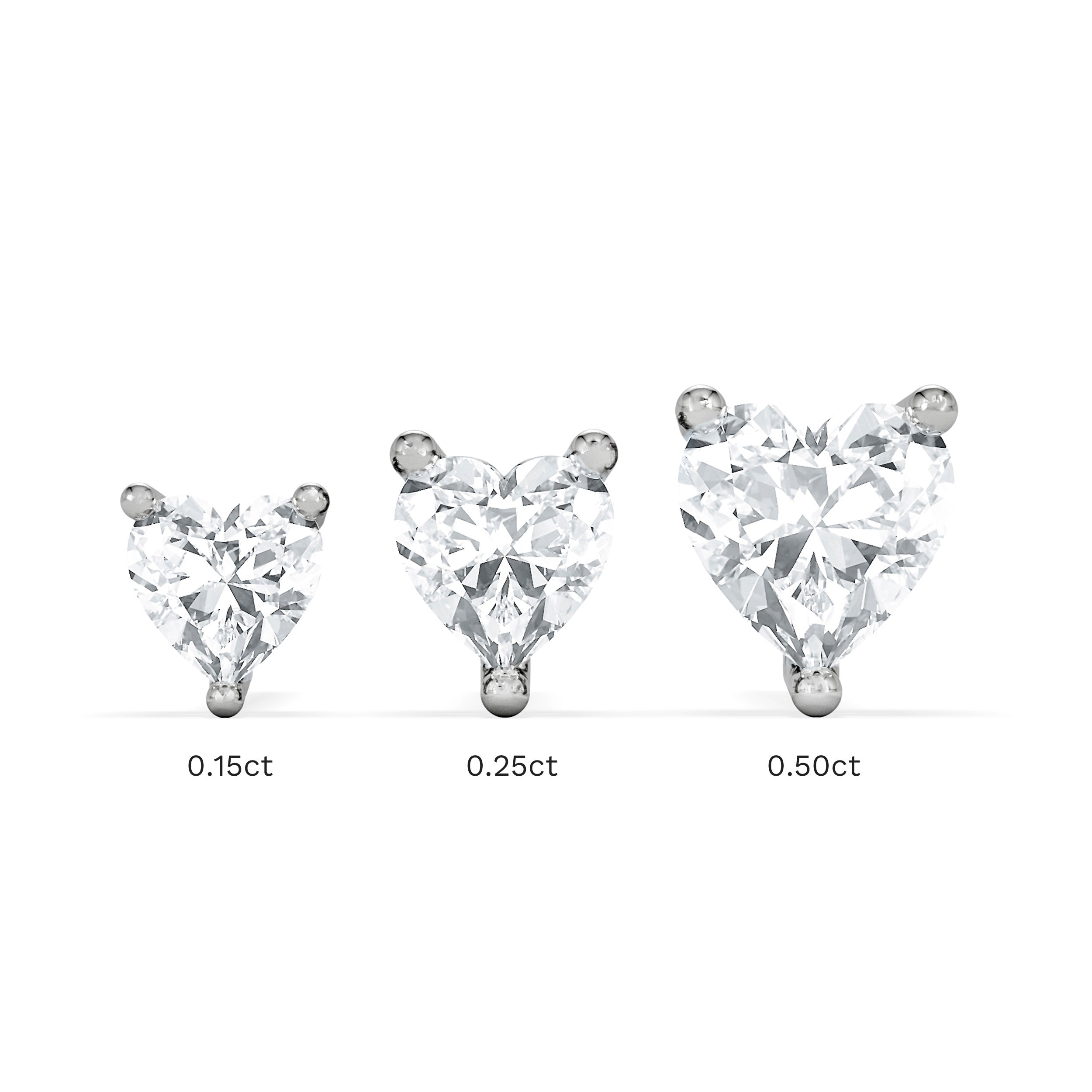 Naomi Heart Cut Lab Diamond Stud Earrings 0.30ct H/SI in 925 Silver
