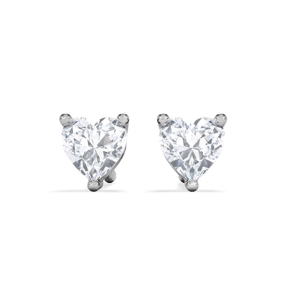 Naomi Heart Cut Lab Diamond Stud Earrings 0.30ct H/SI in 925 Silver