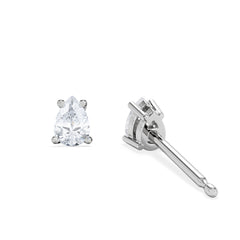 Naomi Pear Cut Lab Diamond Stud Earrings 0.30ct H/SI in 925 Silver