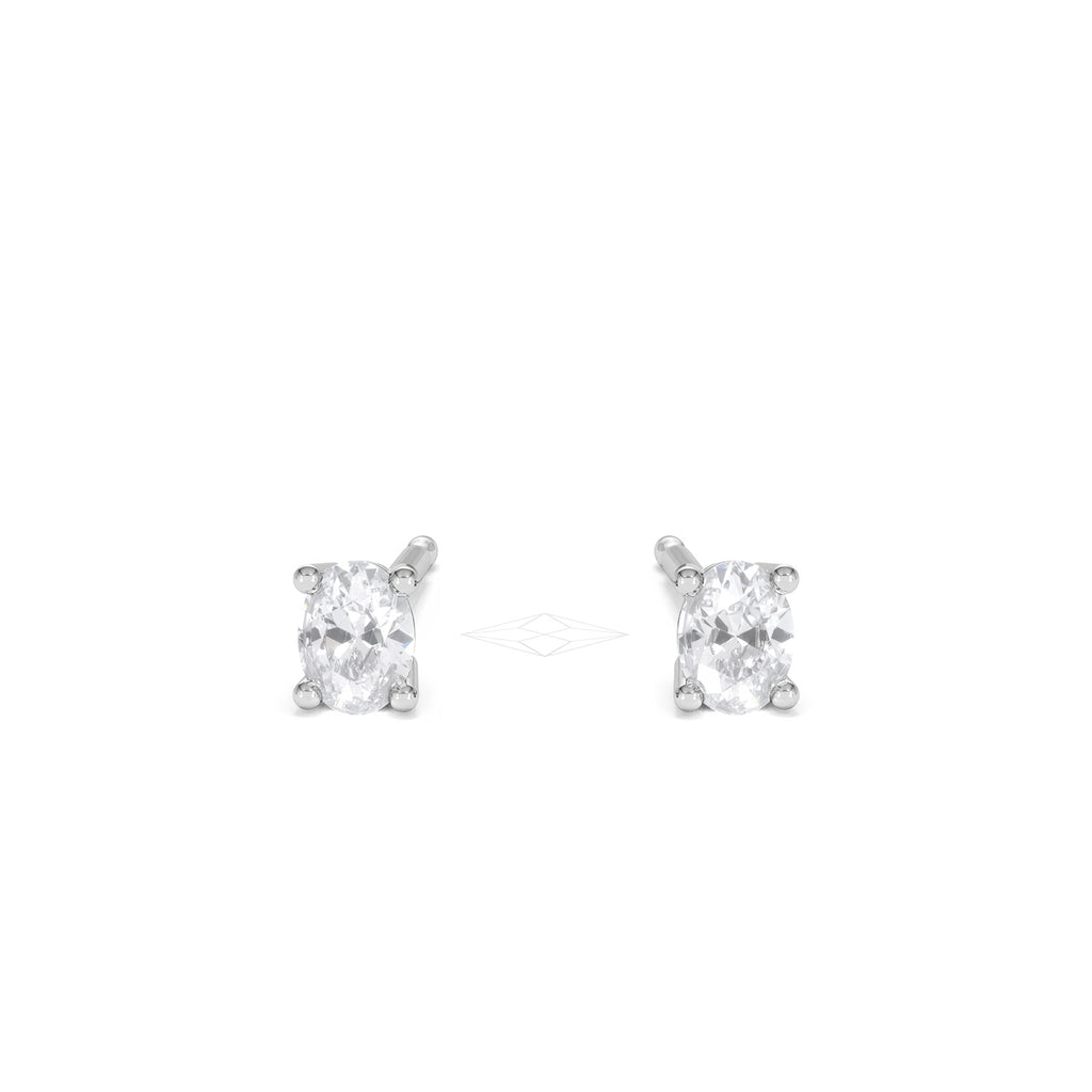 Naomi Oval Cut Lab Diamond Stud Earrings 0.30ct H/SI in 925 Silver