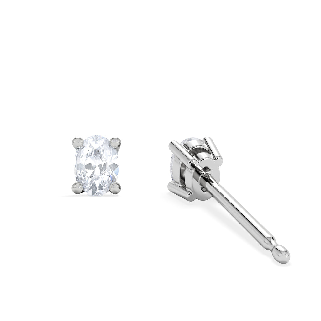 Naomi Oval Cut Lab Diamond Stud Earrings 0.30ct H/SI in 925 Silver
