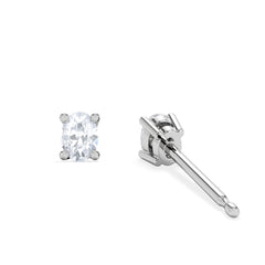 Naomi Oval Cut Lab Diamond Stud Earrings 0.30ct H/SI in 925 Silver