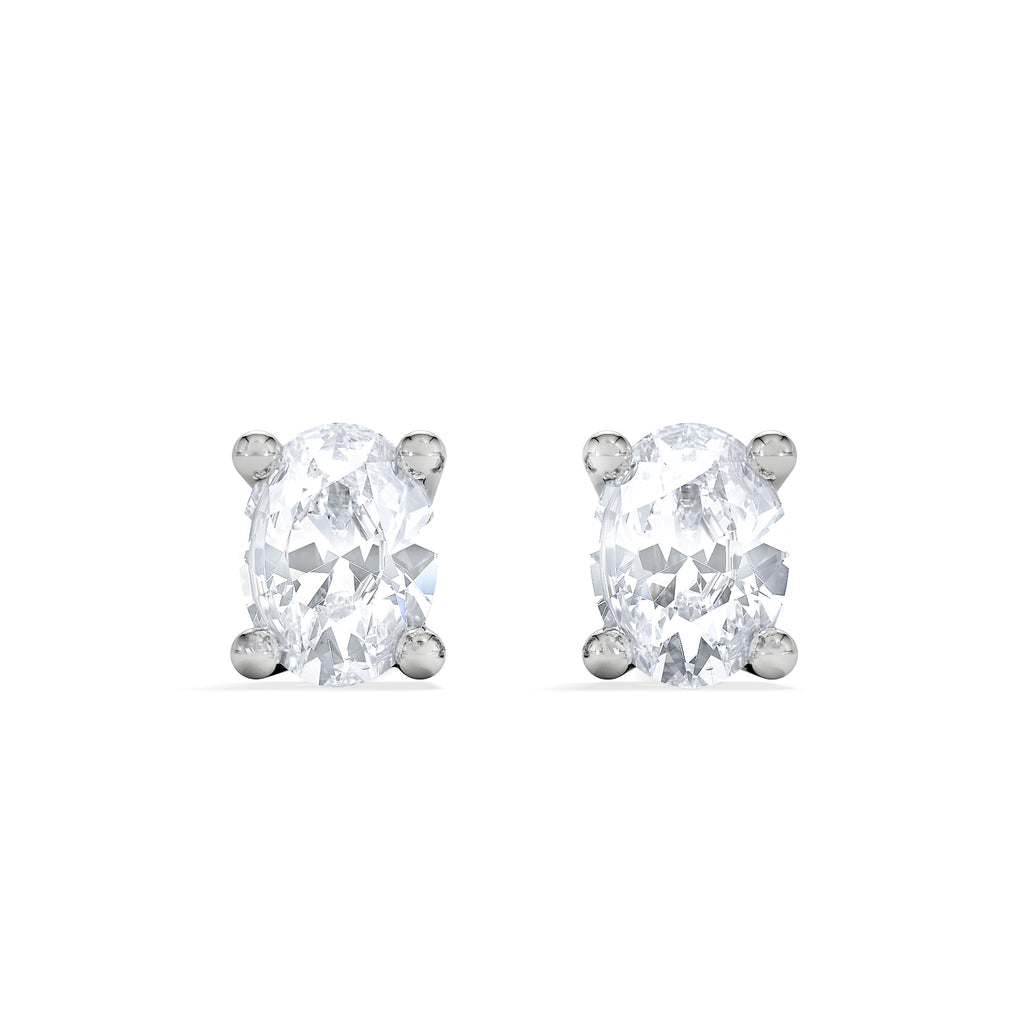 Naomi Oval Cut Lab Diamond Stud Earrings 0.30ct H/SI in 925 Silver