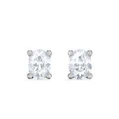 Naomi Oval Cut Lab Diamond Stud Earrings 0.30ct H/SI in 925 Silver