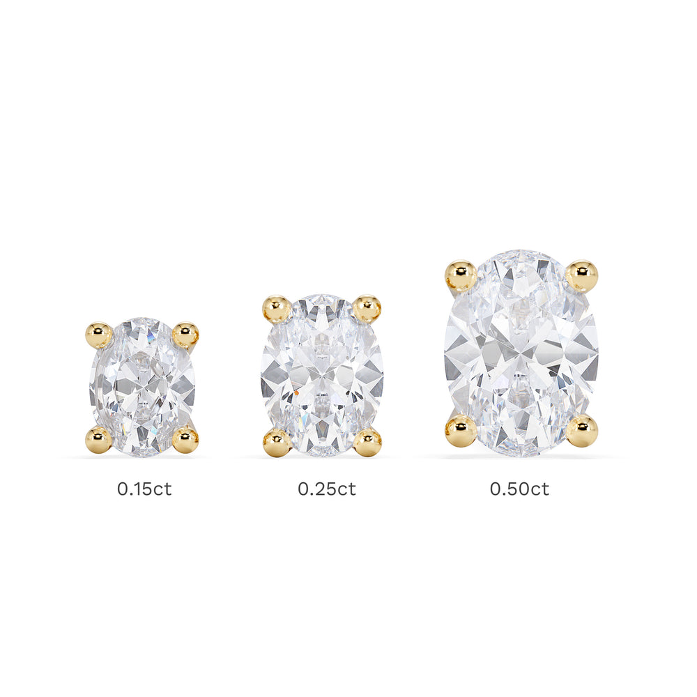 Naomi Oval Cut Lab Diamond Stud Earrings 0.30ct H/SI in 18k Gold Vermeil